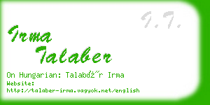 irma talaber business card